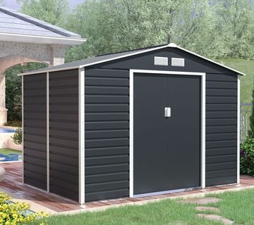 Vrtna metalna kućica 4,84 m² - 2,7 m x 1,8 m - ANTRAZIT - cover