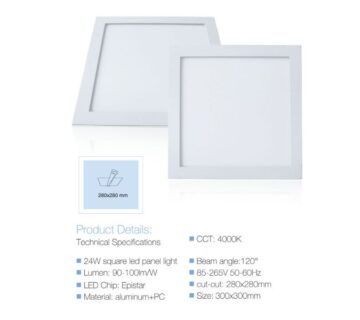 Led panel (lampa) ugradbena kockasta SD-P002 - 280x280mm 24WW, 3000K - cover