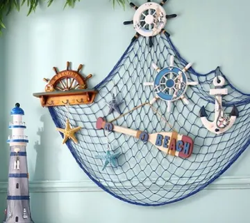 Dekorativna mediteranska ribarska mreža sa školjkama - cover