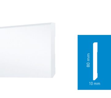 Lajsna za laminat ARBITON Stiq duljine 2,2m - visina od 60 do 80mm - Bijela 80x10mm S0810 - cover