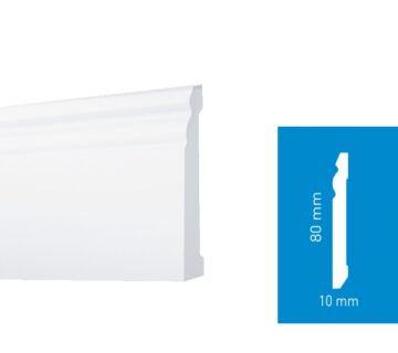 Lajsna za laminat ARBITON Stiq duljine 2,2m - visina od 60 do 80mm - Bijela 80x10mm S0820 - cover