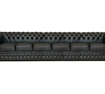 Chesterfield Garnitura First Class Leather | 6-sjedišta | Shiny Black - cover