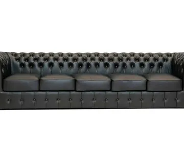 Chesterfield Garnitura Class Leather | 5-sjedišta | Shiny Black - cover