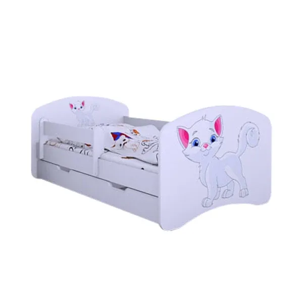 Drveni dječji krevet Happy maca s ladicom – 140*70 - cover