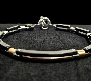 BARAKA MUŠKA NARUKVICA KOMBINACIJA ČELIK + ZLATO 23,52G 18K /R1, RATE! - cover