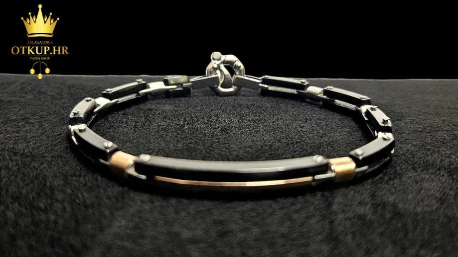 BARAKA MUŠKA NARUKVICA KOMBINACIJA ČELIK + ZLATO 23,52G 18K /R1, RATE! - cover