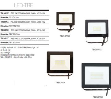 TBE-FL - LED REFLEKTORI 10W, 20W, 30W, 50W - cover