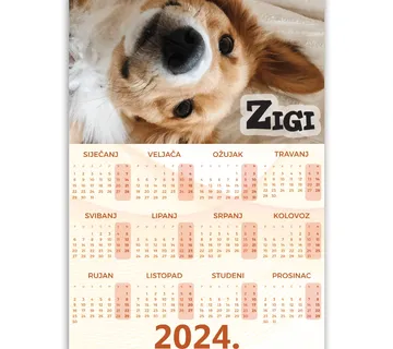 Jednolisni kalendar sa fotografijom ljubimca - cover