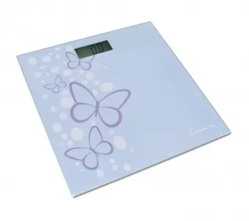 Digitalna kupaonska vaga s uzorkom leptira | plava - cover