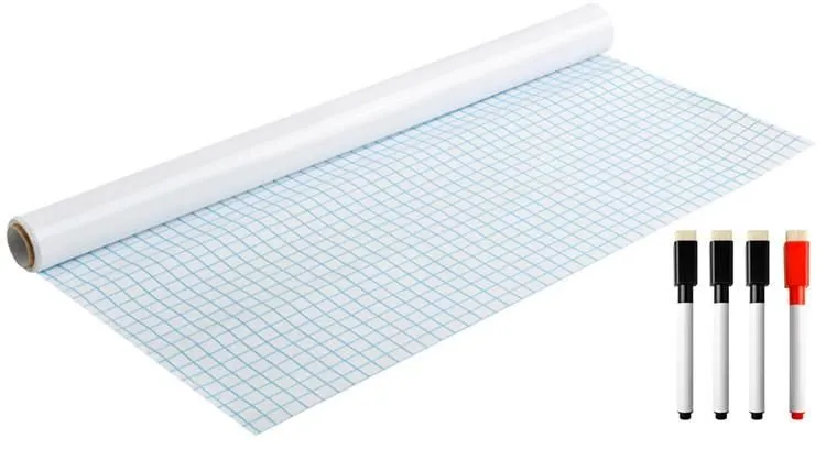 Samoljepljiva bijela ploča 45x200cm s markerima - cover