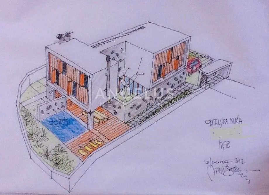 Rab, Kampor - građevinsko zemljište 500m2 s idejnim projektom - cover