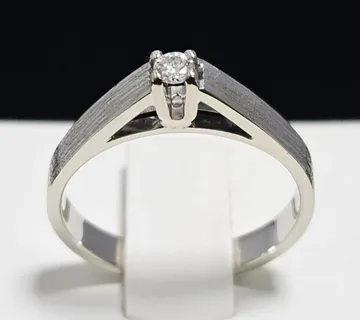 ZLATNI PRSTEN S DIJAMANTOM 0.06ct 14K / R1, RATE ! - cover