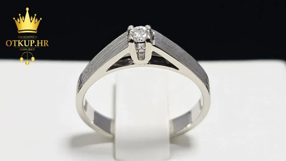 ZLATNI PRSTEN S DIJAMANTOM 0.06ct 14K / R1, RATE ! - cover