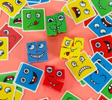 Montessori kocke igra slaganja – emocije - cover