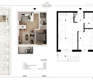 PROJEKT FAMILY DREAM II”, LUJE NALETILIĆA, 2-sobni, 44.60 m2 - cover