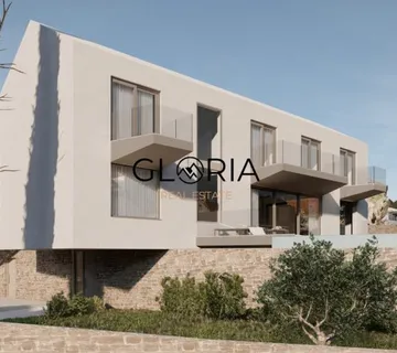 Postira, građevinsko zemljište s idejnim projektom za vilu s bazenom, - cover