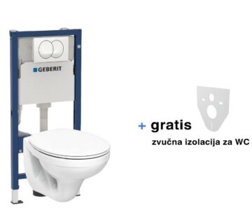 Ugradbeni vodokotlić, tipka i WC viseći sa sjedalom GEBERIT Delta20 Kolo Idol wc set Bermuda 84 - cover