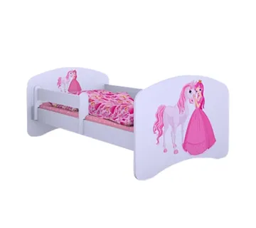 Drveni dječji krevet Happy princeza i konjić bez ladice – 160*80 - cover