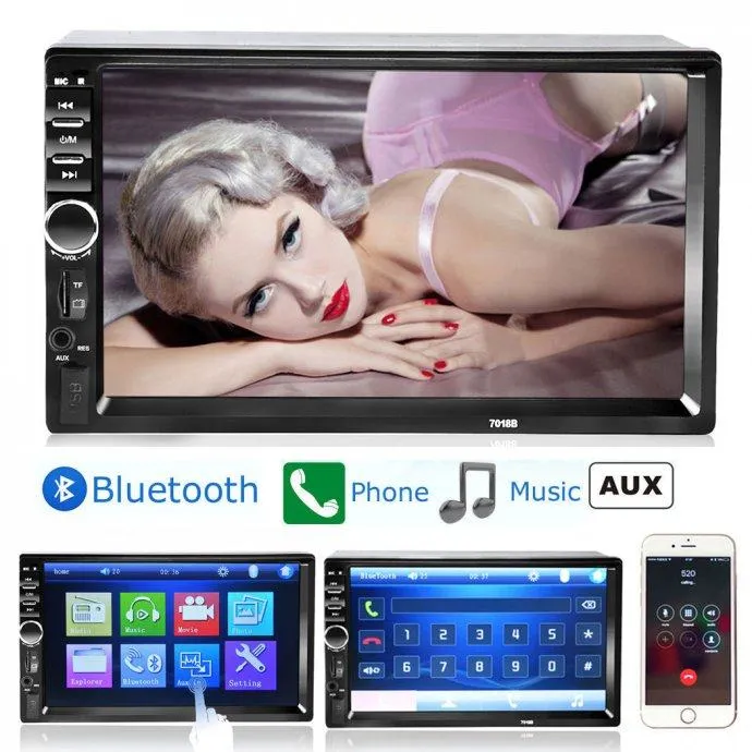 2 din Auto radio AUX, MP3, USB,SD kartica, Bluetooth + daljinski - cover