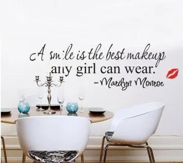 Dekorativna zidna naljepnica - A smile is the best makeup... - cover
