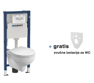 Ugradbeni vodokotlić s školjkom, daskom i tipkom GEBERIT Delta20 Kolo Rekord Perca set - cover