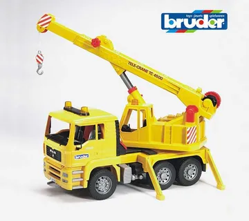 Bruder kamion Man žuti + kran - cover