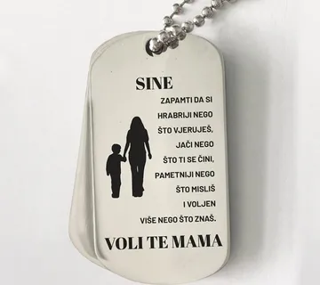 Vojna gravirana pločica – Sine, voli te mama - cover