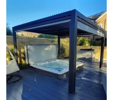 Bioklimatska pergola gazebo vrtni paviljon 3 x 3 m s bočnim roletama - cover