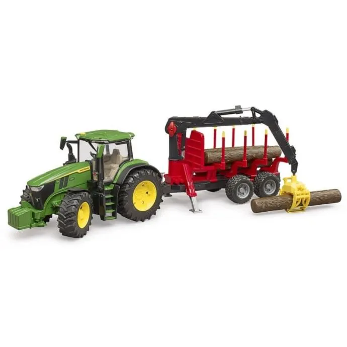 Bruder John Deere 7R 350 sa šumskom prikolicom i 4 debla - cover