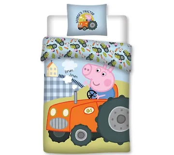Peppa Pig ‘Tractor’ posteljina za bebe, 100×135 cm - cover