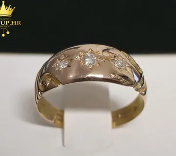 ZLATNI PRSTEN (15K) S DIJAMANTIMA 0,08ct / R1, RATE ! - cover