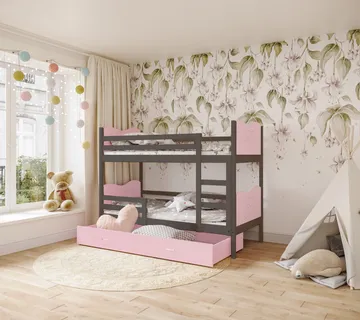 Dječji krevet na kat s motivom srca 160×80 - cover