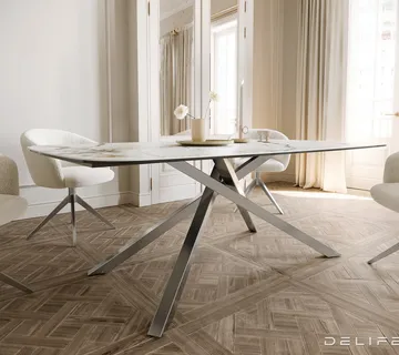Blagovaonski stol Edge 200x100cm, Materijal: Keramika Calacatta Luxe - Čakovec, Čakovec-zapad