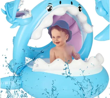 Kolut na napuhavanje za djecu s krovićem – morski pas - cover