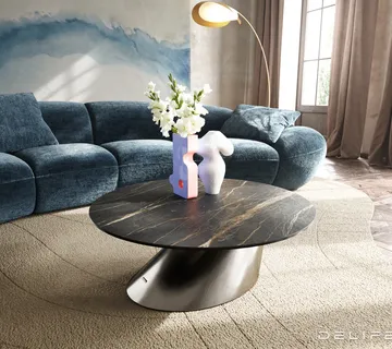Klub stolić Edge 90x90cm, Materijal: Keramika Laminam Noir Desir - cover