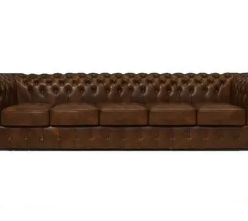Chesterfield Garnitura Class Leather | 5-sjedišta | Cloudy Brown Light - cover
