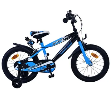 Volare Sportivo dječji bicikl 16" plavo - crni s dvije ručne kočnice - cover
