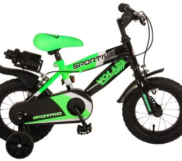 Volare Sportivo dječji bicikl 12" s dvije ručne kočnice crno-zeleni - cover