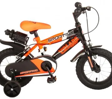 Volare Sportivo dječji bicikl 12" s dvije ručne kočnice crno-narančasti - cover