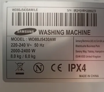 Perilica-sušilica 8kg/6kg; Samsung WD80J5430AW; odlično stanje - cover