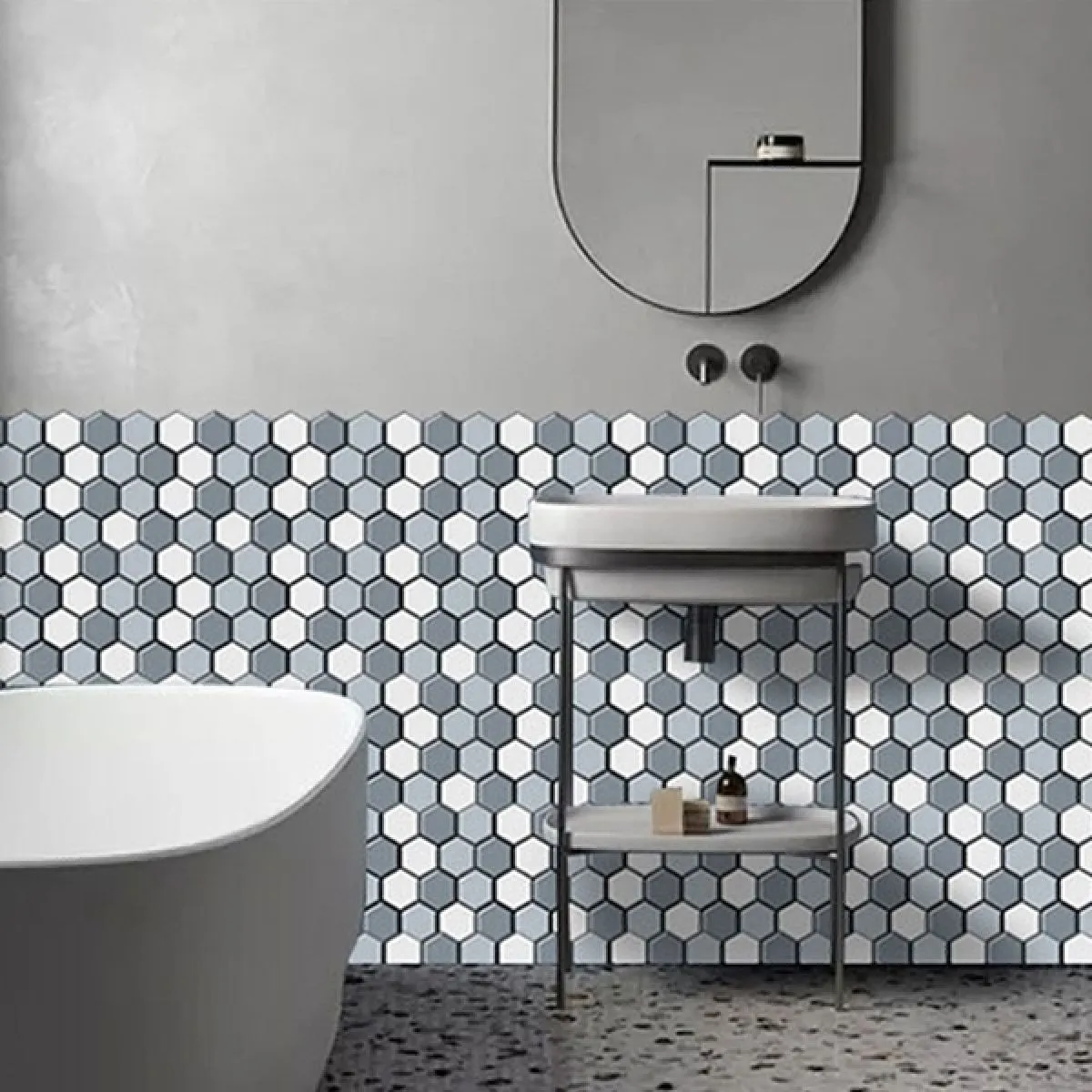 3D zidna panel naljepnica - heksagon - cover