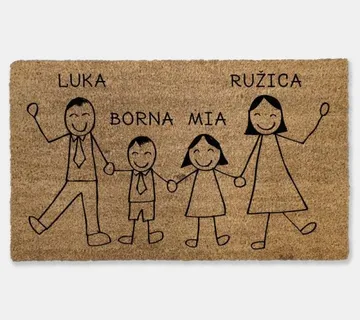 Otirač obiteljska ilustracija s imenima - cover