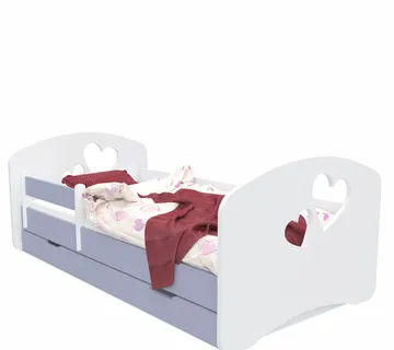 Drveni dječji krevet Design srce s ladicom – 140*70 - cover