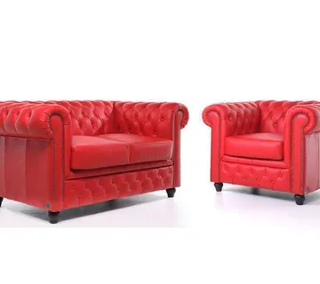 Chesterfield Set Garnitura Original Leather | 1 + 2 sjedišta | Red - cover