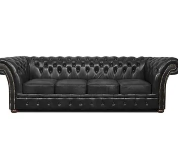 Chesterfield Garnitura Winfield Basic Leather | 4-sjedišta | Black - cover