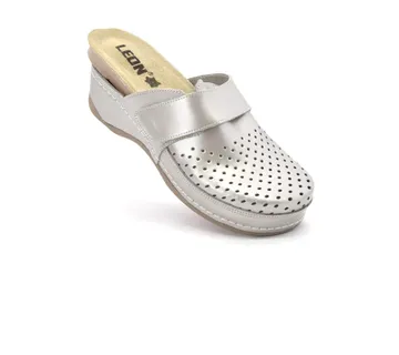 KOŽNE ANATOMSKE KLOMPE, Srebrna, BBHFC - cover