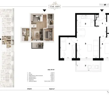 PROJEKT "FAMILY DREAM II”, LUJE NALETILIĆA, 3-sobni, 52.24 m2 - cover