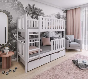 Drveni dječji krevet na kat Michalina 200×90 – puno drvo - cover