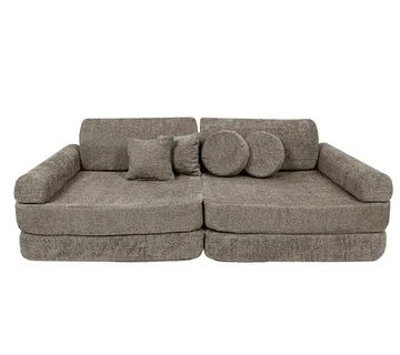 Velika modularna sofa za djecu - Premium bukle, bež boje - cover