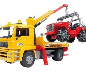 Bruder kamion Man sa kranom (pauk) + auto - cover